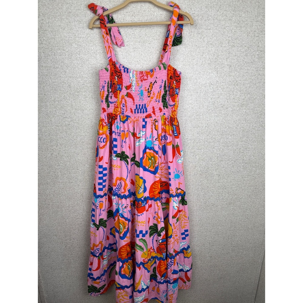 Proud Poppy Tiered  Linen Maxi Dress Vacation Print Resort Travel Europe Coastal